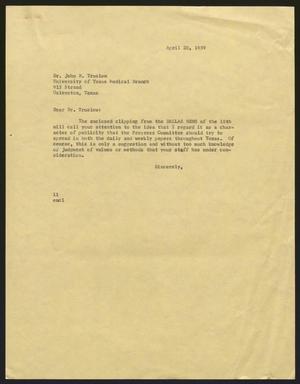[Letter from I. H. Kempner to John B. Truslow,  April 20, 1959]