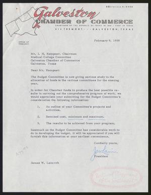 [Letter from James W. Lain to I. H. Kempner, February 9, 1959]