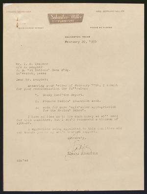 [Letter from Edward Schreiber to I. H. Kempner, February 20, 1959]