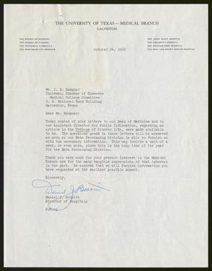 [Letter from Daniel J. Bobbitt to Isaac H. Kempner, October 24, 1960]