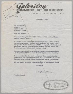 [Letter from Tom Purdy to David Nathan, October 8, 1963]