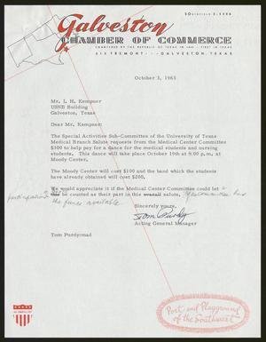 [Letter from Tom Purdy to I. H. Kempner, October 3, 1963]