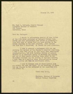 [Letter from I. H. Kempner to Jack G. Springer, January 19, 1963]