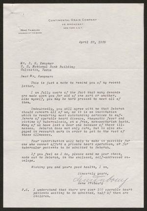 [Letter from Rene Fribourg to I. H. Kempner, April 22, 1959]