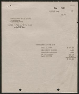 [Invoice for Annual Dues: Congregation B'nai Israel,1960]