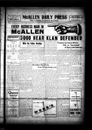 McAllen Daily Press (McAllen, Tex.), Vol. 4, No. 257, Ed. 1 Friday, September 19, 1924