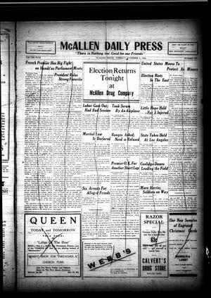 McAllen Daily Press (McAllen, Tex.), Vol. 4, No. 297, Ed. 1 Tuesday, November 4, 1924