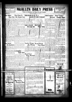 McAllen Daily Press (McAllen, Tex.), Vol. 5, No. 189, Ed. 1 Thursday, July 30, 1925