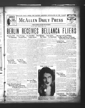 McAllen Daily Press (McAllen, Tex.), Vol. 6, No. 134, Ed. 1 Tuesday, June 7, 1927