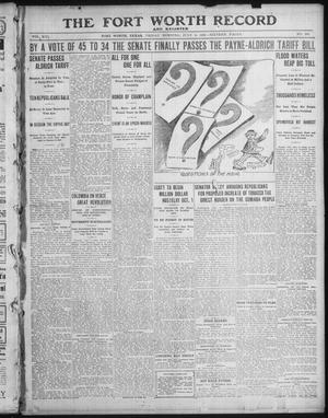 Primary view of object titled 'The Fort Worth Record and Register (Fort Worth, Tex.), Vol. 13, No. 266, Ed. 1 Friday, July 9, 1909'.