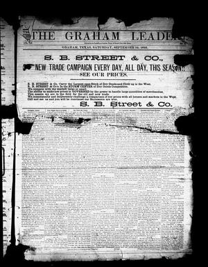 Primary view of object titled 'The Graham Leader. (Graham, Tex.), Vol. 20, No. 6, Ed. 1 Saturday, September 14, 1895'.