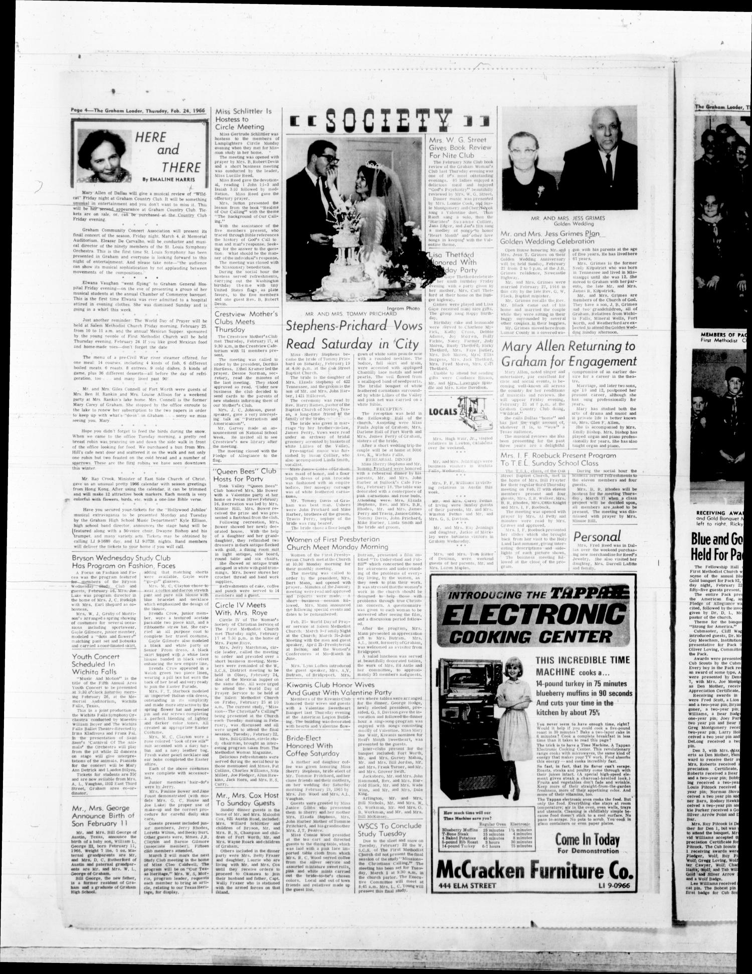 The Graham Leader (Graham, Tex.), Vol. 90, No. 29, Ed. 1 Thursday, February 24, 1966
                                                
                                                    [Sequence #]: 4 of 16
                                                