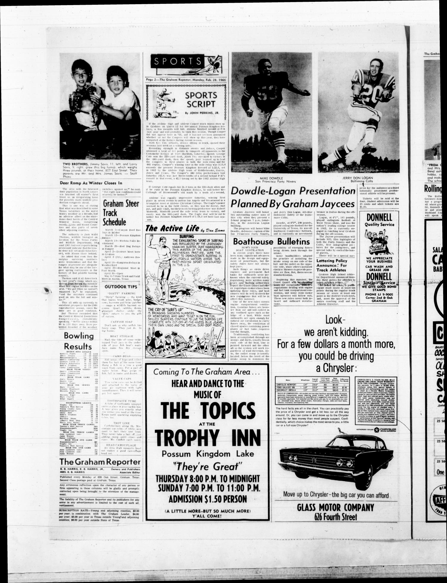 The Graham Reporter (Graham, Tex.), Vol. 7, No. 30, Ed. 1 Monday, February 28, 1966
                                                
                                                    [Sequence #]: 2 of 8
                                                
