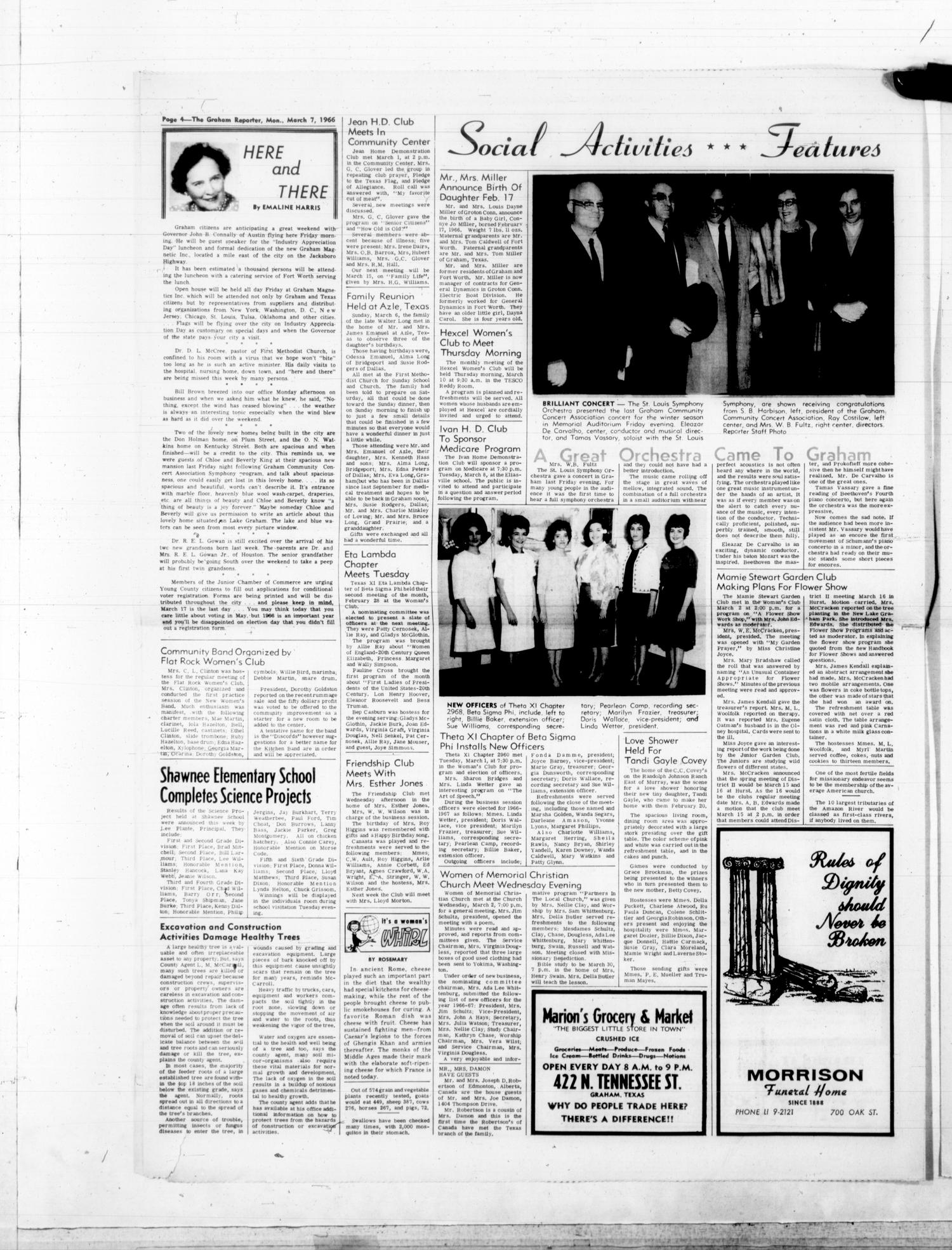 The Graham Reporter (Graham, Tex.), Vol. 7, No. 31, Ed. 1 Monday, March 7, 1966
                                                
                                                    [Sequence #]: 4 of 8
                                                