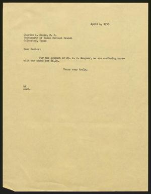 [Letter from A. H. Blackshear, Jr. to Charles A. Hooks, April 4, 1955]