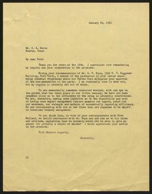 [Letter from I. H. Kempner to A. A. Horne, January 22, 1955]