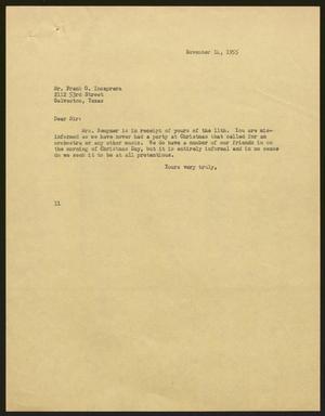 [Letter from I. H. Kempner to Frank G. Incaprera, November 14, 1955]