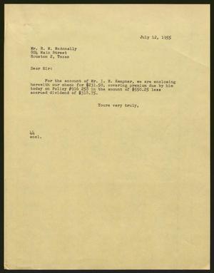 [Letter from A. H. Blackshear, Jr. to R. M. McAnnally, July 12, 1955]