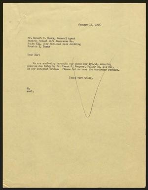 [Letter from A. H. Blackshear, Jr. to Robert M. Moore, January 17, 1955]
