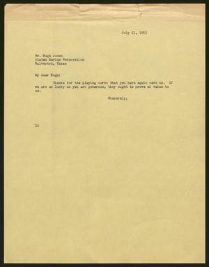 [Letter from Isaac H. Kempner to Hugh Jones, July 21, 1955]