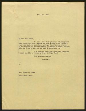 [Letter from I. H. Kempner to Miriam Ada Harper, April 30, 1955]