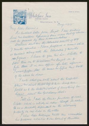 [Letter from I. H. Kempner to Harris Leon Kempner, August 14, 1955]