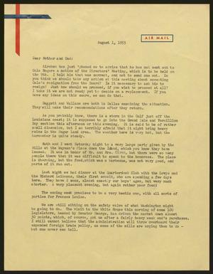 [Letter from Harris Leon Kempner to Mr. and Mrs. I. H. Kempner, August 1, 1955]