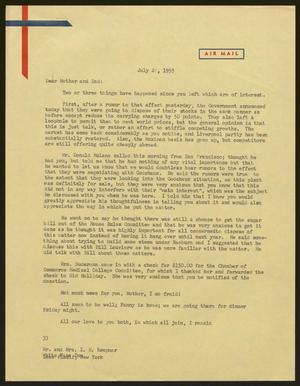 [Letter from Harris Leon Kempner to Mr. and Mrs. I. H. Kempner, July 28, 1955]