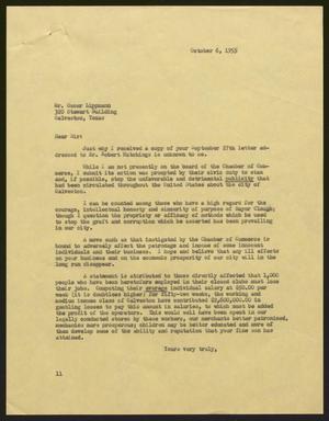 [Letter from I. H. Kempner to Oscar Lippmann, October 6, 1955, #2]