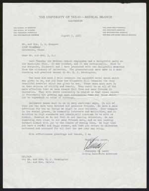 [Letter from Chauncey D. Leake to Mr. and Mrs. I. H. Kempner, August 5, 1955]