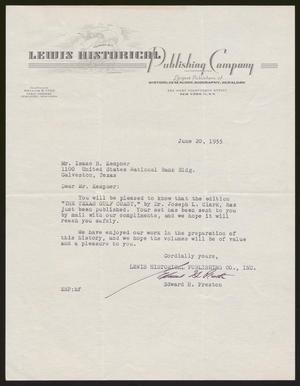 [Letter from Lewis Historical Publishing Co., Inc. to I. H. Kempner, June 20, 1955]