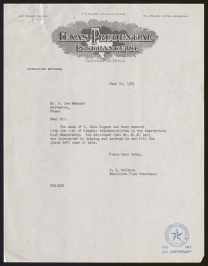 [Letter from R. L. Wallace to Robert Lee Kempner, June 10, 1955]