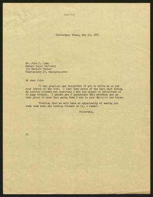 [Letter from I. H. Kempner to John W. Lowe, May 17, 1955]