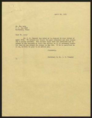[Letter from A. H. Blackshear, Jr. to Mr. Ben Levy, April 22, 1955]