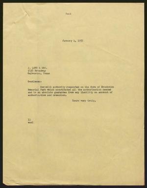 [Letter from I. H. Kempner to J. Levy & Bro., January 4, 1955]