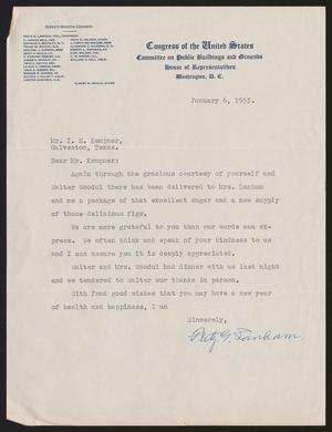 [Letter from Fritz G. Lanham to Isaac H. Kempner, January 6, 1955]