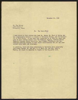 [Letter from I. H. Kempner to Van Mercer, December 20, 1955]