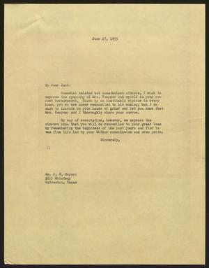 [Letter from Isaac H. Kempner to Jack E. Meyers, June 27, 1955]