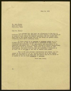 [Letter from I. H. Kempner to Mr. Dave Nathan, July 12, 1955]