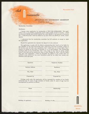 [Application Form from the Club Normandie]