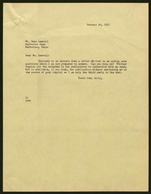 [Letter from I. H. Kempner to Mr. Dave Leavell, January 20, 1955]