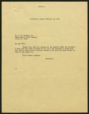 [Letter from I. H. Kempner to Mr. W. W. Overton, Jr., February 15, 1955]