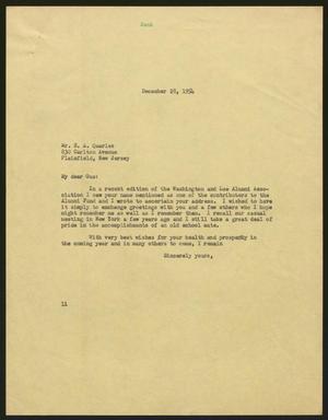 [Letter from I. H. Kempner to E. A. Quarles, December 28, 1954]