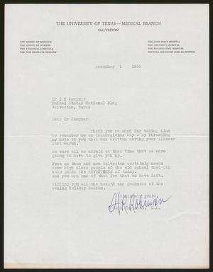 [Letter from H. Reid Robinson to I. H. Kempner, December 1, 1955]