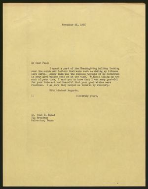 [Letter from I. H. Kempner to Paul C. Rudat, November 25, 1955]