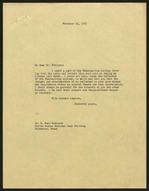 [Letter from I. H. Kempner to Dr. H. Reid Robinson, November 25, 1955]