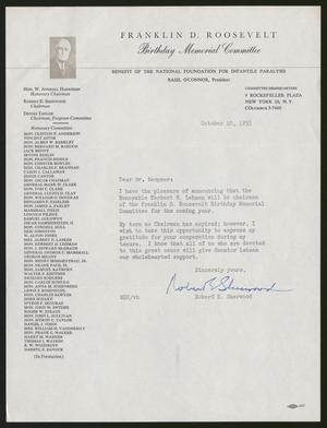 [Letter from Robert E. Sherwood to Daniel W. Kempner, October 10, 1955]