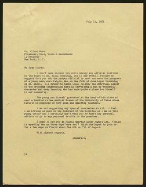 [Letter from I. H. Kempner to Alfred Rose, July 12, 1955]