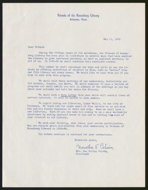[Letter from Novella V. Calvin to I. H. Kempner, May 11, 1955]