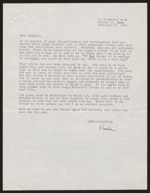 [Letter from Rhoda Reigeluth to I. H. Kempner, February 17, 1955]